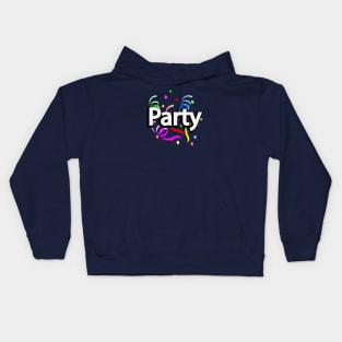 Party one word typography design Kids Hoodie